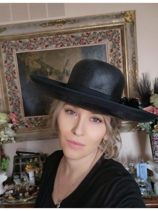 Mr John Classic Vintage 1968 Black Straw Wide Brim Hat New York Paris Designer main image 4